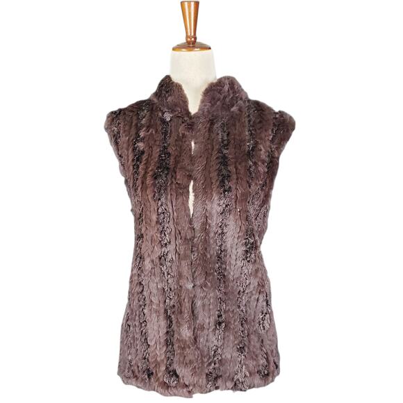Chico's Jackets & Blazers - Chico's Vintage Y2k Brown Rabbit Fur Vest Hook & Loop Front Closure - Size Large